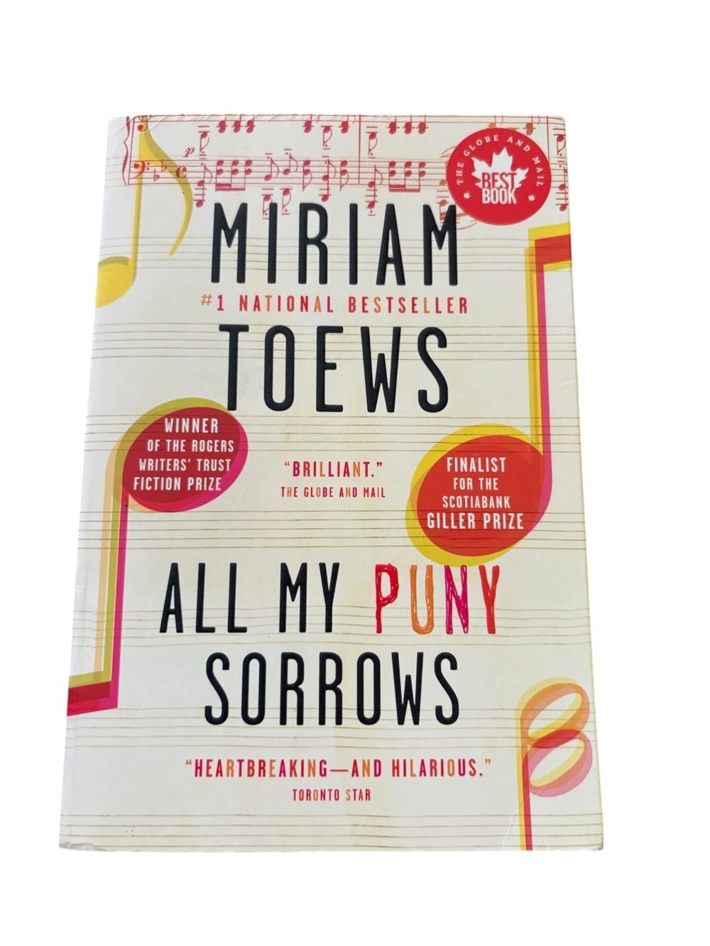 3/$20 All my puny sorrows by Miriam Toews paperback novel book